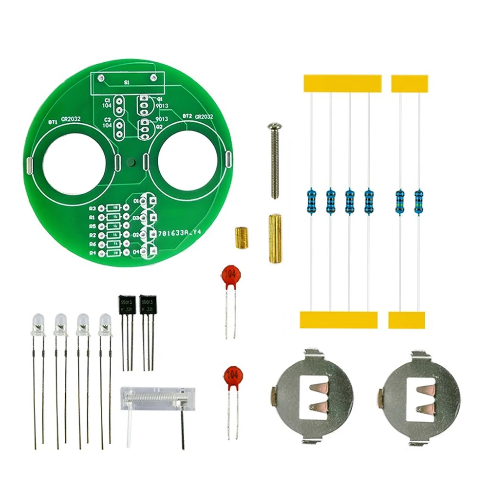 Diy Electronic Kit LED Gyro DIY Welding Kit Rotating Lantern Inline Components Diy Electronic Sodering Project(without Battery)
