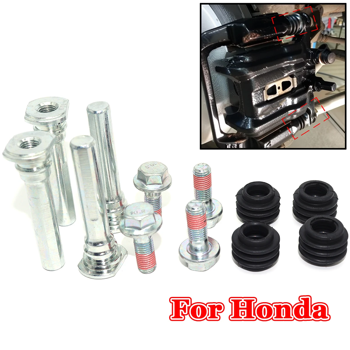 Rear Lower Left Right Upper Brake Caliper Cylinder Slider Guide Pin For Disc Housing Bolt Rubber Bushing For HONDA JAZZ MK2 MK3
