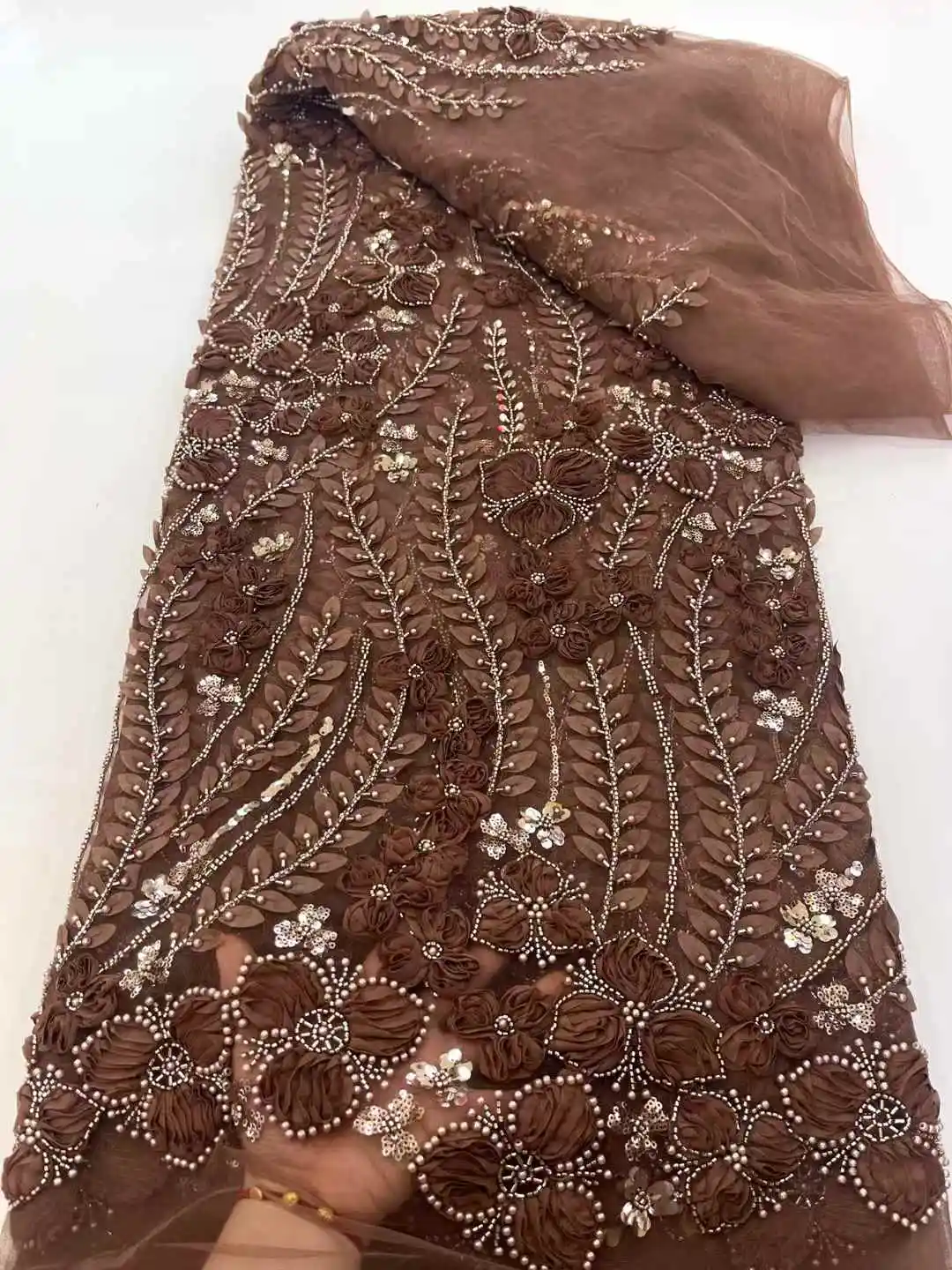 ล่าสุดแอฟริกันลูกไม้ผ้าลูกไม้คุณภาพสูง 2025 เจ้าบ่าวเย็บปักถักร้อยภาษาฝรั่งเศสคําลูกไม้ Tulle ไนจีเรียสําหรับงานแต่งงานชุด