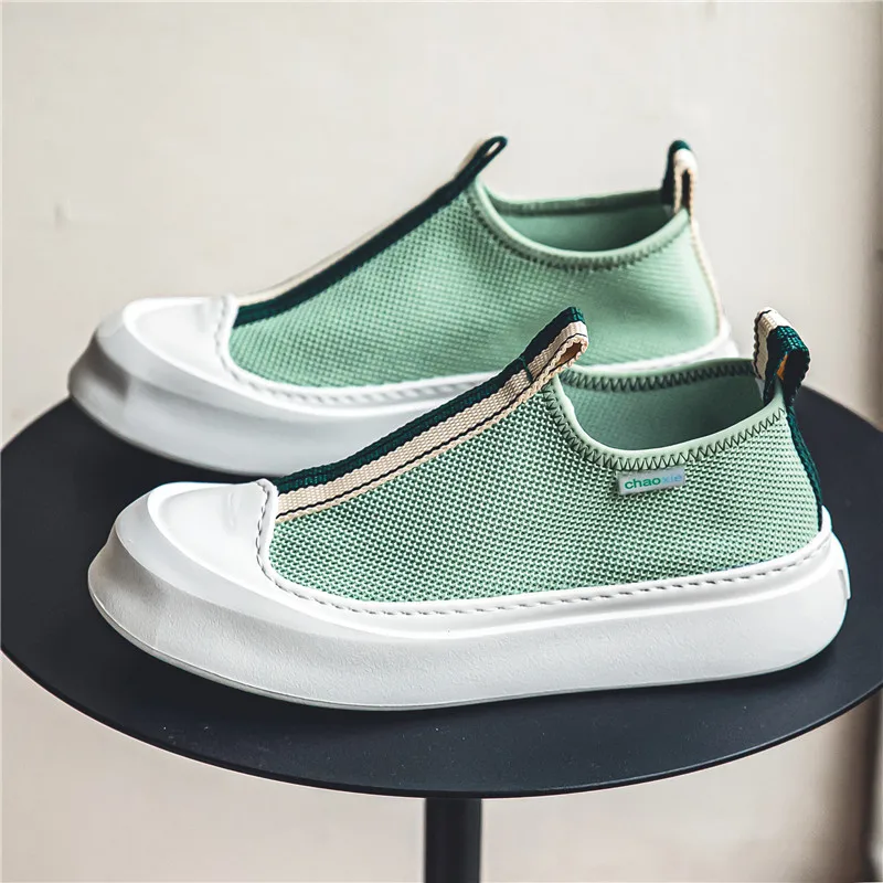 Men's All-match Casual Shoes Fashion Mixed Color Anti-collision Loafers Slip-on Comfortable Non-slip Outdoor Male Walking Shoes