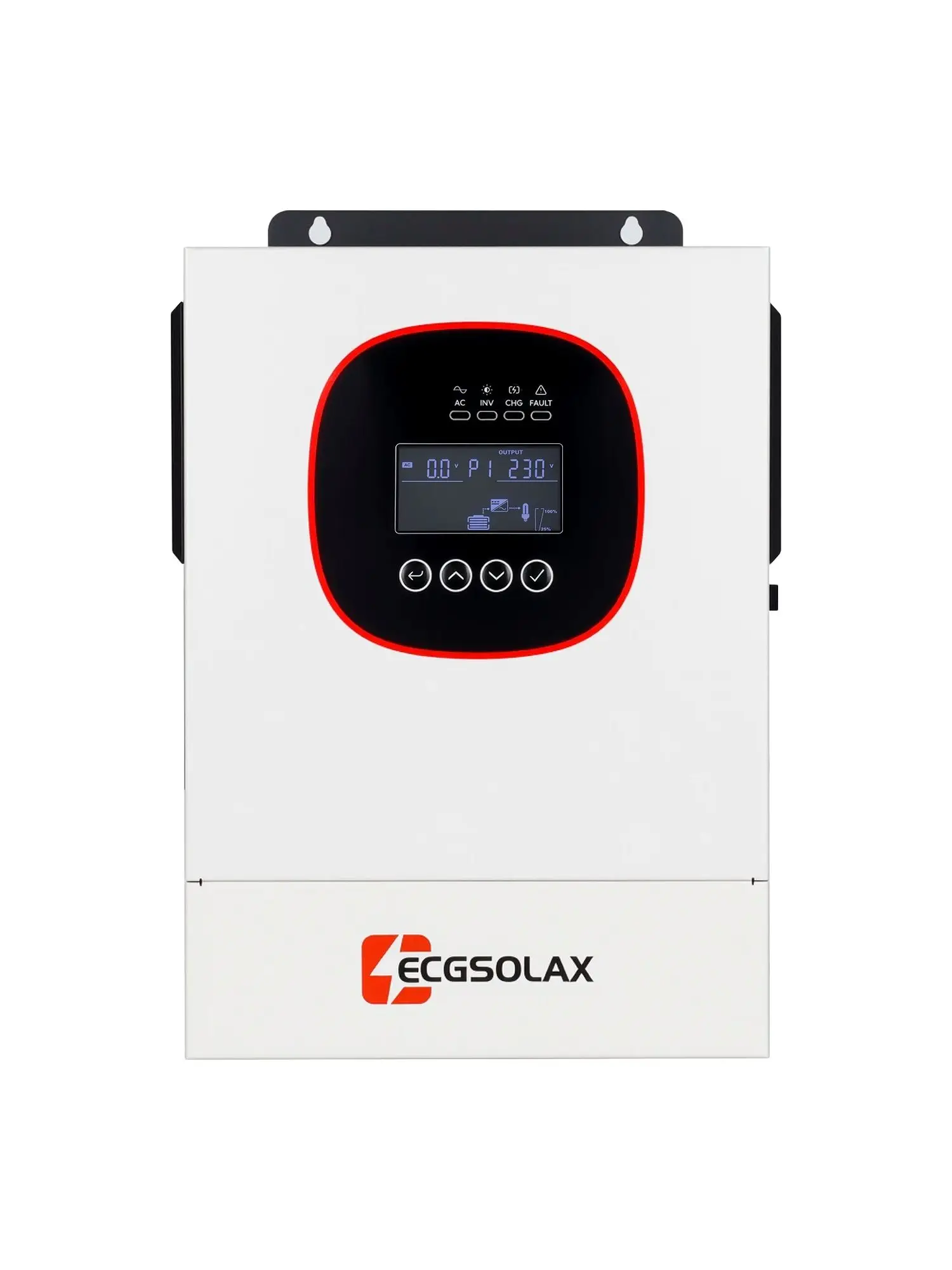 ECGSOLAX 1,2KW/2KW Hybrid-Solarwechselrichter 12V Off-Grid Solar-Hybrid-Wechselrichter mit 50A MPPT-Laderegler PV Max. 450V