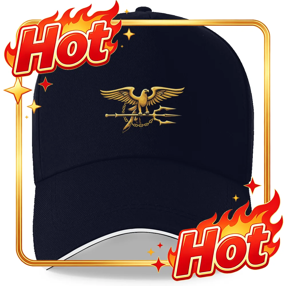 Custom Hat A Baseball Cap with a Trident Chain Design, Perfect for Workouts and Outdoor Activities.
