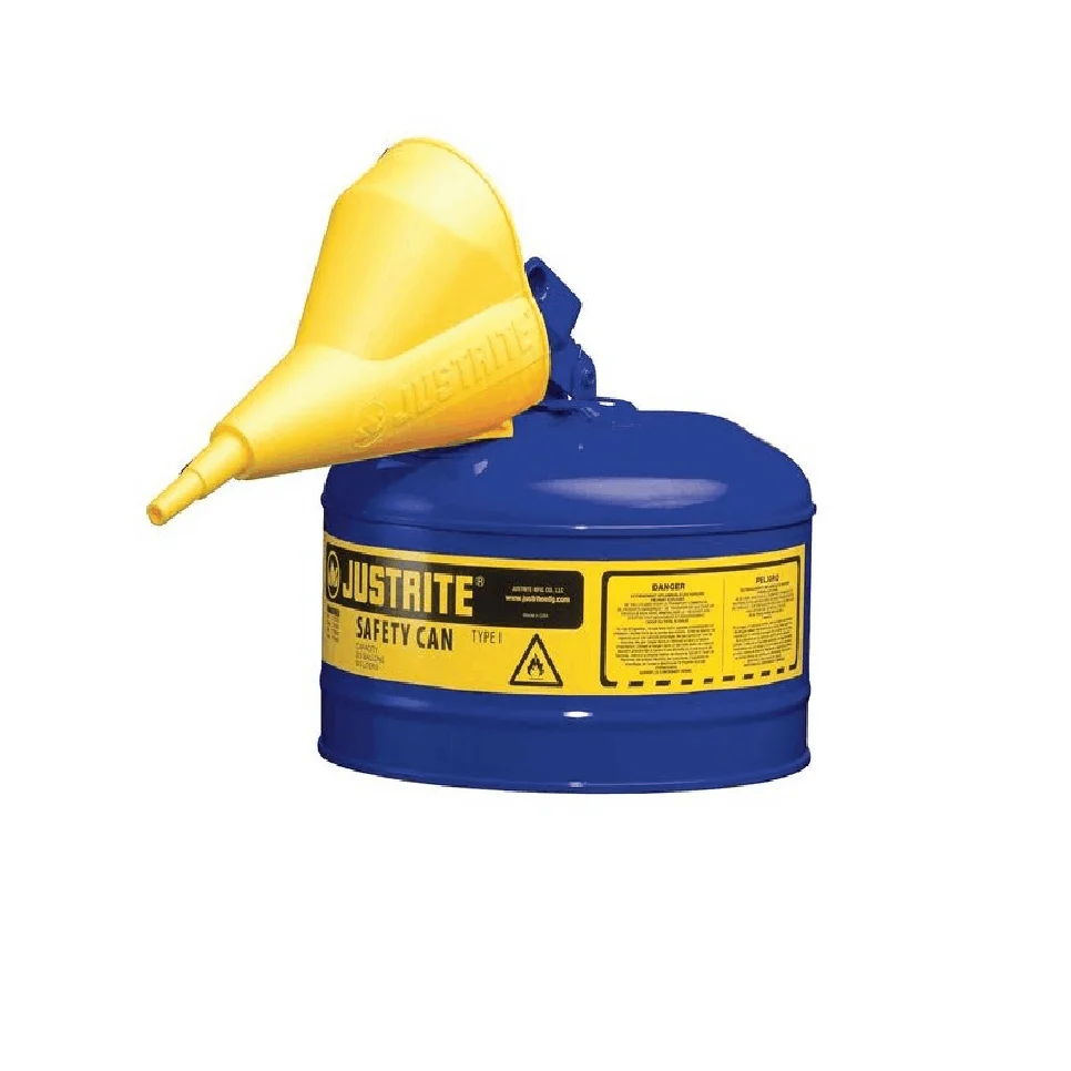 

Safety Can, Steel, 2.5 gal, Blue, 11 3/4 in Dia., Kerosene