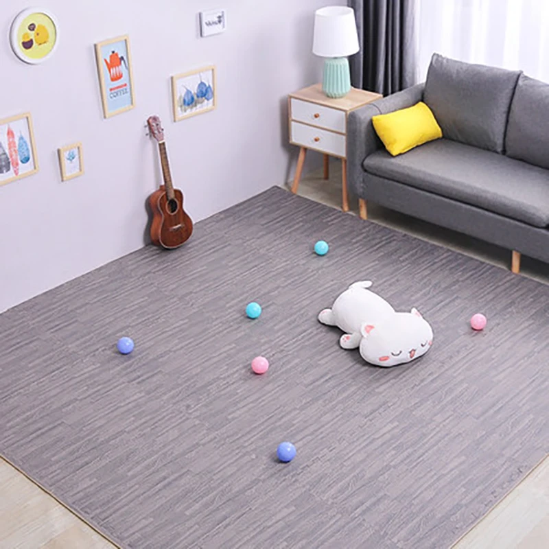 30x30x1cmWooden Baby EVA Foam Play Gym Puzzle Mat Interlocking Exercise Tiles Crawling Carpet for Kids Game Activity Soft Floor