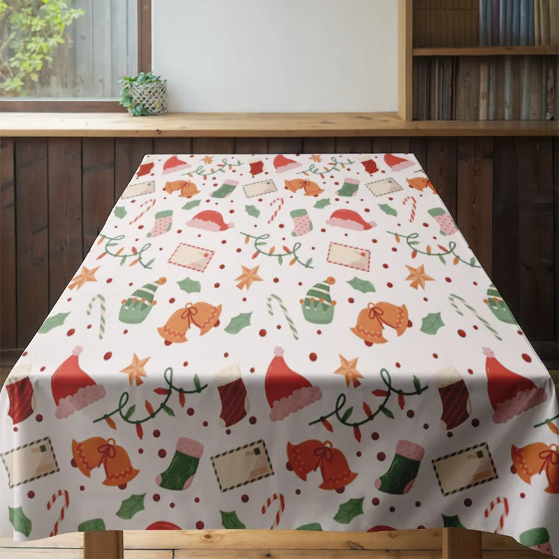 Colorful Fruit Pattern Tablecloth 120cm X 180cm Christmas Decoration for Home Dining Room Kitchen Table Cover White