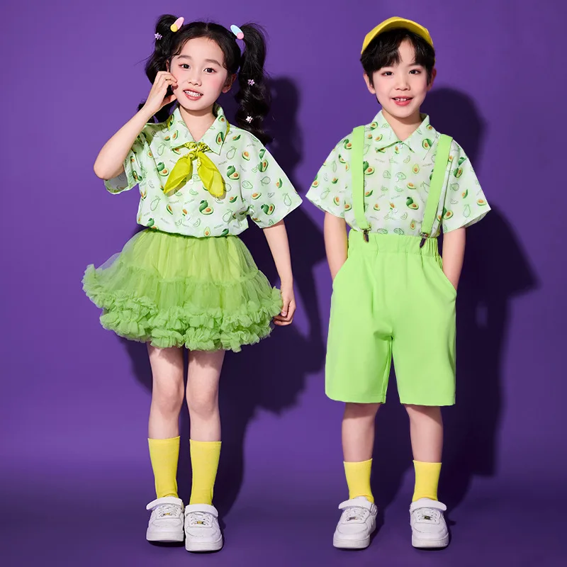 Summer Child sport cool stage street dance pants suit Girl Costume for Boy breakdance student acting attire shirt  perform