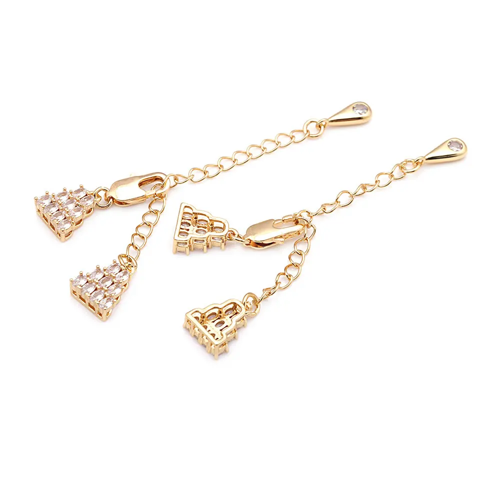 2 Sets 18K Gold Color Trapezoid Necklaces Bracelets Ends Fastener Connect Clasps High Quality Diy Accessories Jewellery Making