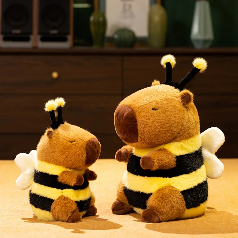 Kawaii abeja Capybara juguete de peluche simulación abeja Capybara muñeco de peluche suave Animal relleno juguete para niños Capybara amantes decoración de la habitación