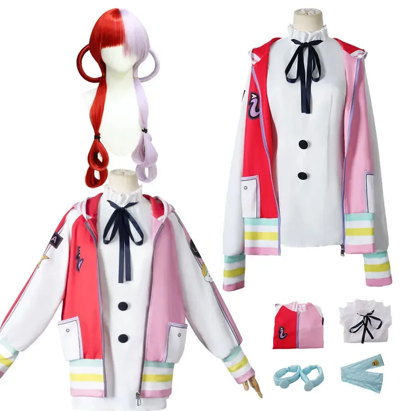 ชุดคอสเพลย์อนิเมะ Uta สำหรับเด็กผู้หญิงและผู้หญิง ชุดเดรสหลากสี แจ็คเก็ต วิกผม ชุดแฟนซีฮาโลวีน ชุดปาร์ตี้เรฟ