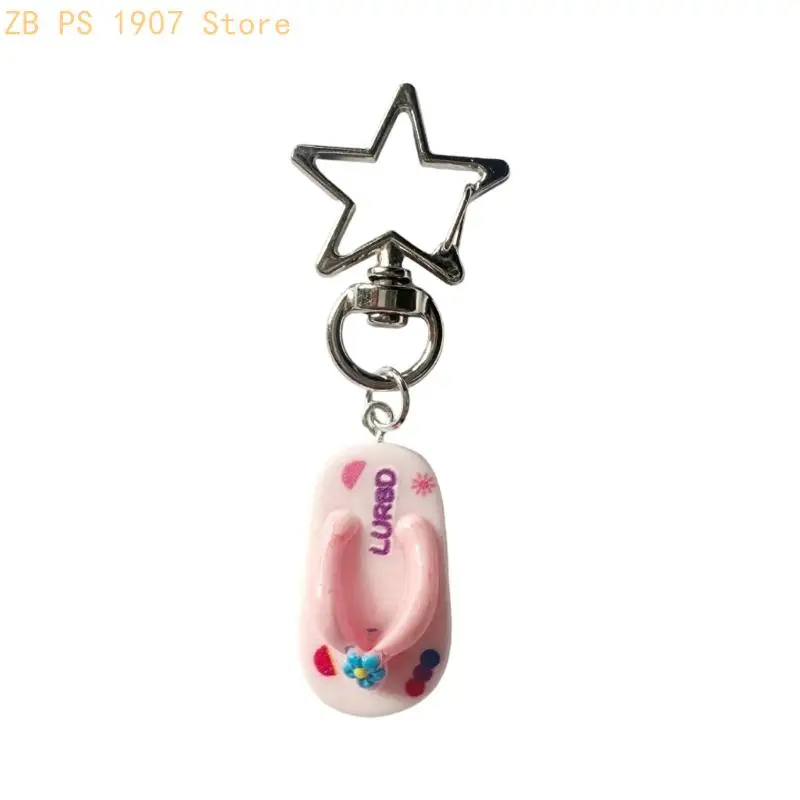Charm Ornament Beach Sandal Accessory Unique Holder Plastic Alloy Texture Hanging Pendant for Travel Use 55KA
