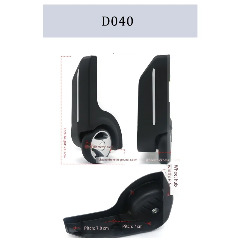 For D040 Non-Swivel Luggage Wheel Set Fixed-Direction Replacement Straight Roller Universal Fit For Most Luggage