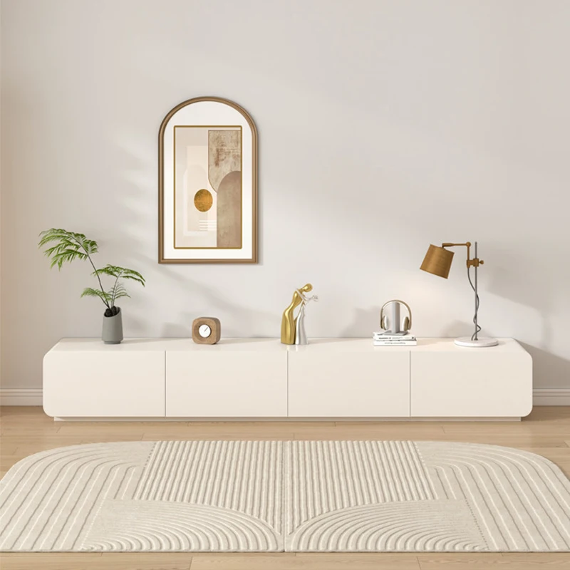 White Cream Tv Stands Living Room Save Space Decoration Luxury Cheap Design Wooden Tv Table Modern Archivadores Salon Furniture