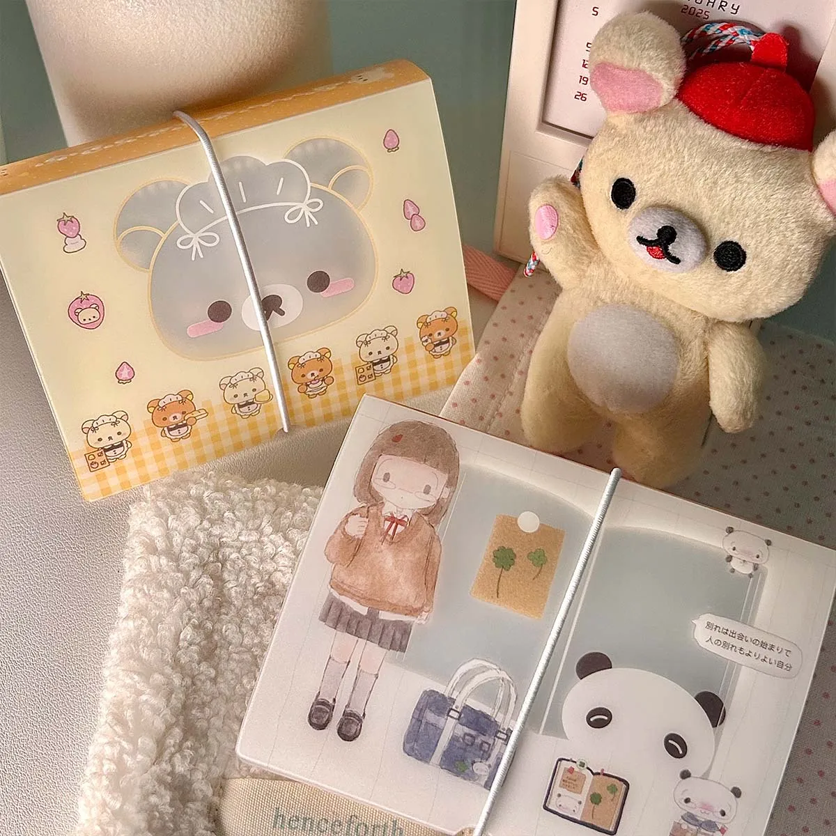Cute M5 Album Organizer Stickers Organizer Notes Idol Cards Photos Name Card Holder Minimalist Style Storage book