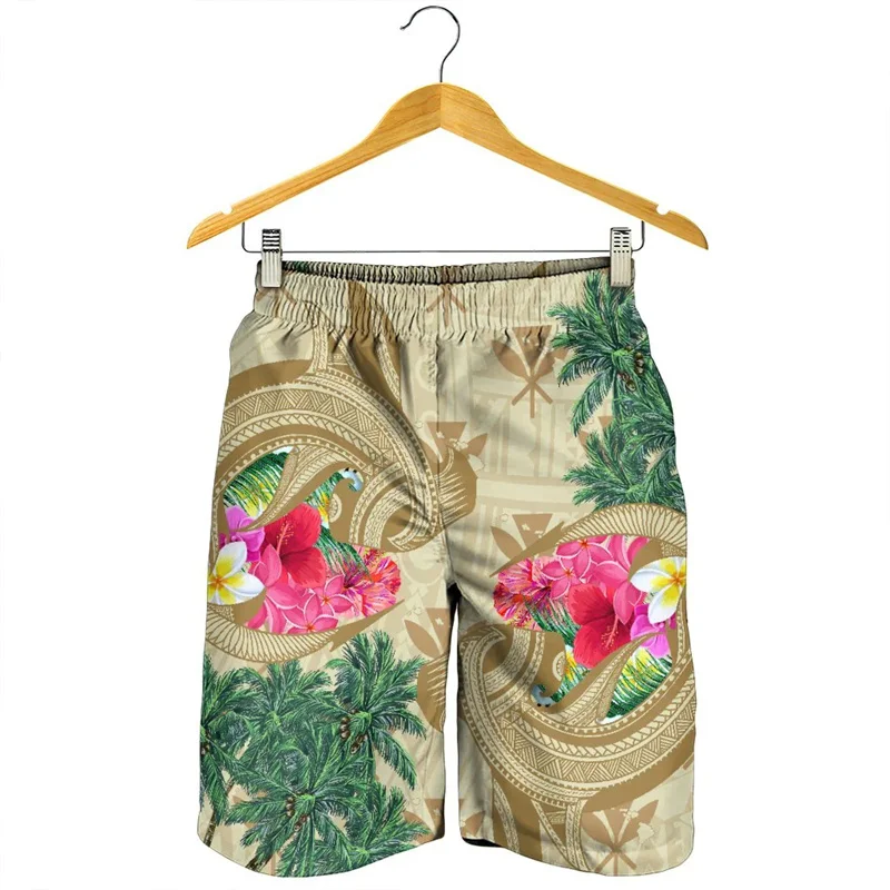 Turtle And Sharks Men Shorts Kanaka Maoli Palm Trees Hawaii Beach Shorts Swim Short Trunks Gym Ice Shorts Boy Board Short Pants