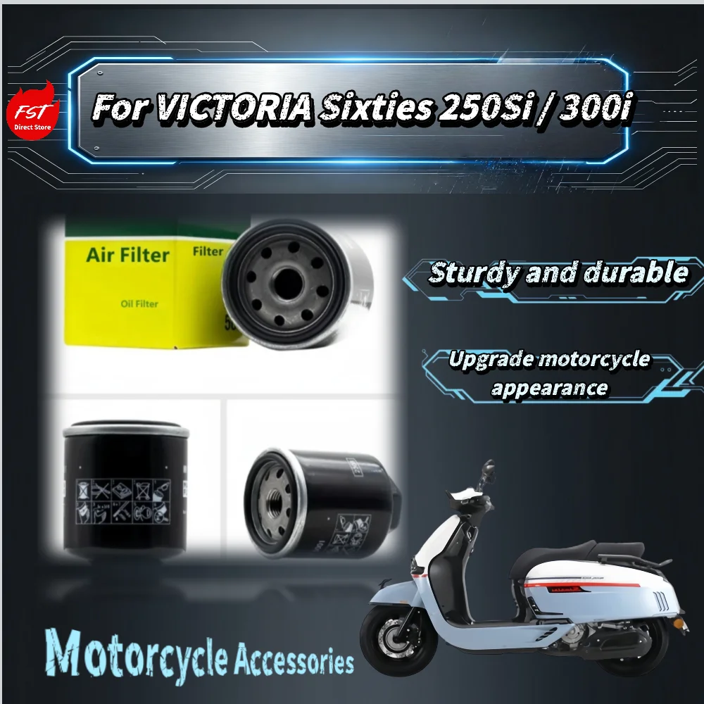 For VICTORIA Sixties 250Si/300i Oil Filter, Thick Filter Media, Strong Dirt Holding Capacity Extend Oil Life