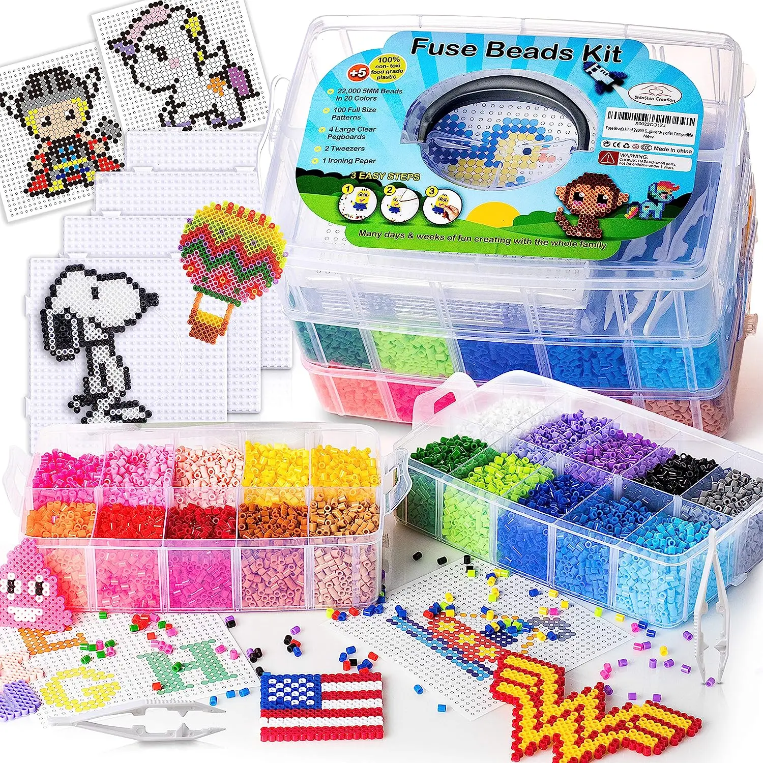 Cuentas de hierro de 5mm para niños, 24 colores, cuentas Hama, fusible, rompecabezas, Mini cuentas, juguetes de regalo de calidad para niñas,