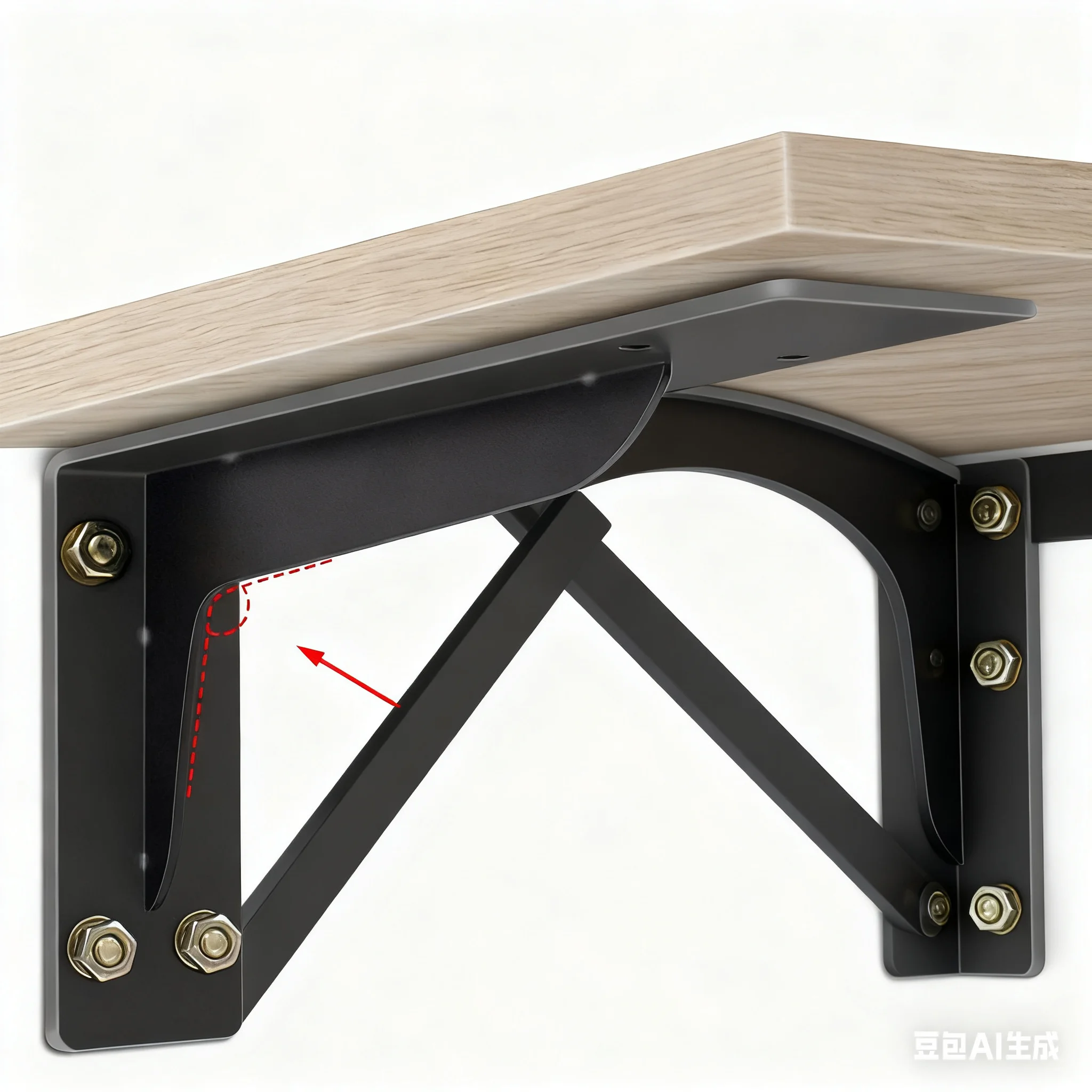 Furniture Heavy Duty Bracket, Large Metal Shelf, Wall Mounted Floating Triangle Hand Welded Countertop Holder