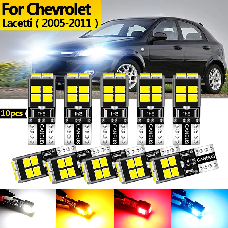 10PCS 12v For Chevrolet Lacetti 2005 2006 2007-2011 LED Clearance Light Parking Bulb Lamp W5W T10 194 Canbus car accessories