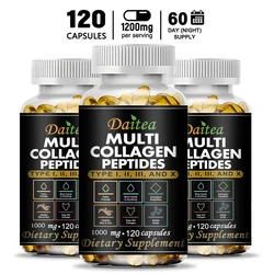 Multiple Collagen Peptide Supplements - ΤYPE I, II, III and X - Strengthens Hair, Nails, Skin, Joints, and Burns Fat