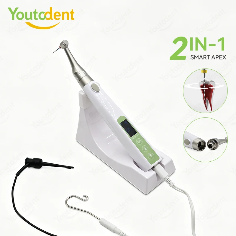 Youtodent EP Smart Wireless 2-In-1 Dental Endo Motor 360° Rotating Contra Angle Digital LCD Screen Root Canal Treatment Motor