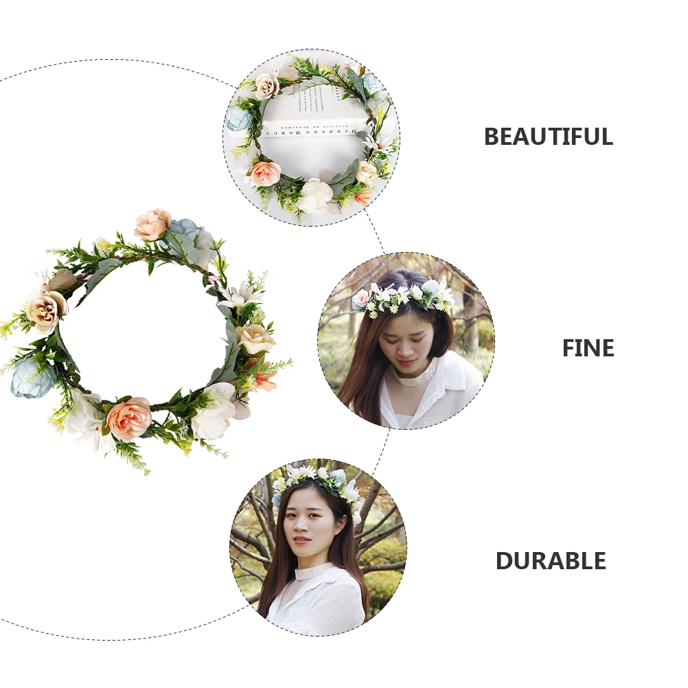 

Bridal Hair Accessories Simulation Wreath Women Artificial Flowers Headb s Bride Wreath Headdress Wedding Party Decorative