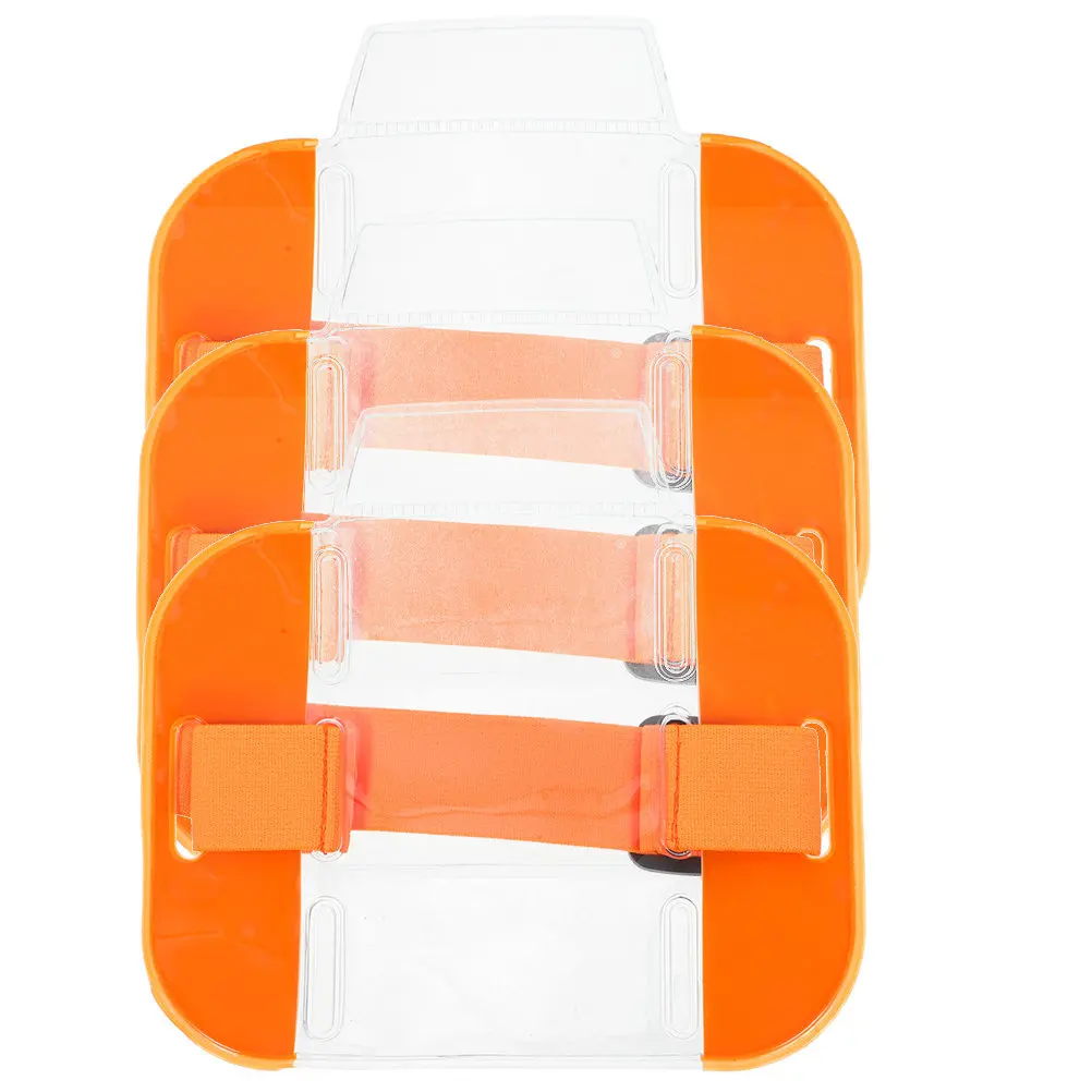 

Набор из 3 прозрачных нейлоновых держателей для бейджей из ПВХ с регулируемым ремешком на руку для сотрудников службы безопасности, офисов и заводов