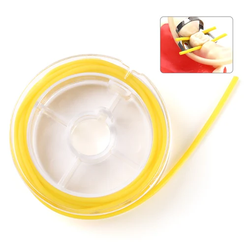 Imagen 2 del producto JOYDENTAL Cable estabilizador de dique de goma Dental tamaño mediano diámetro 1,8mm cuñas abrazaderas de línea hojas elásticas 2,1 metros amarillo