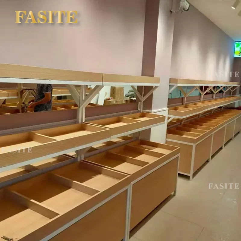 For Supermarket Fruit and Vegetable Display Rack Fresh Produce Shelf Snack Dried Fruit Stand Commercial Store Organizer