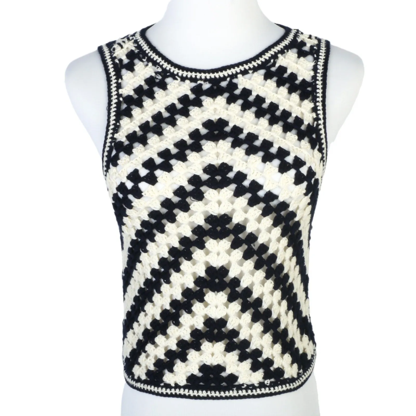 

Вязаный вручную свитер MaSande с цветными блоками и круглым вырезом, женский летний топ, сексуальный, яркий, из ткани Tead Camere