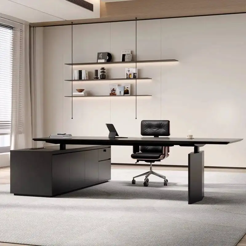Strong Manager Executive Office Desk Drawers Black Large Cheap Computer Desk Study Adjustable Bureau Tafel Work Station Table