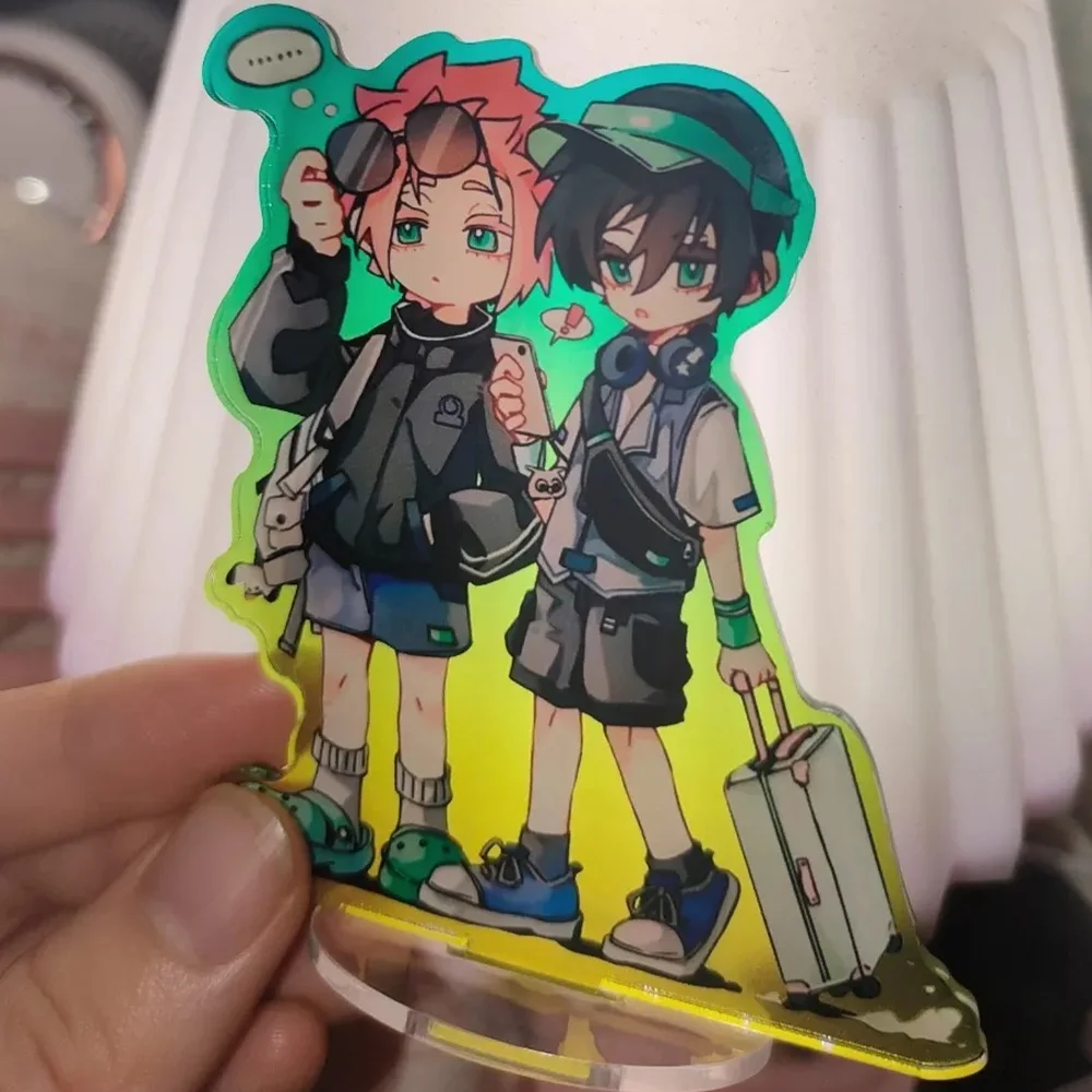 

Акриловая доска с украшением синего замка Itoshi Rin Itoshi Sae, повседневная одежда, цветной градиент, кавайный аниме-подарок для девочек и детей