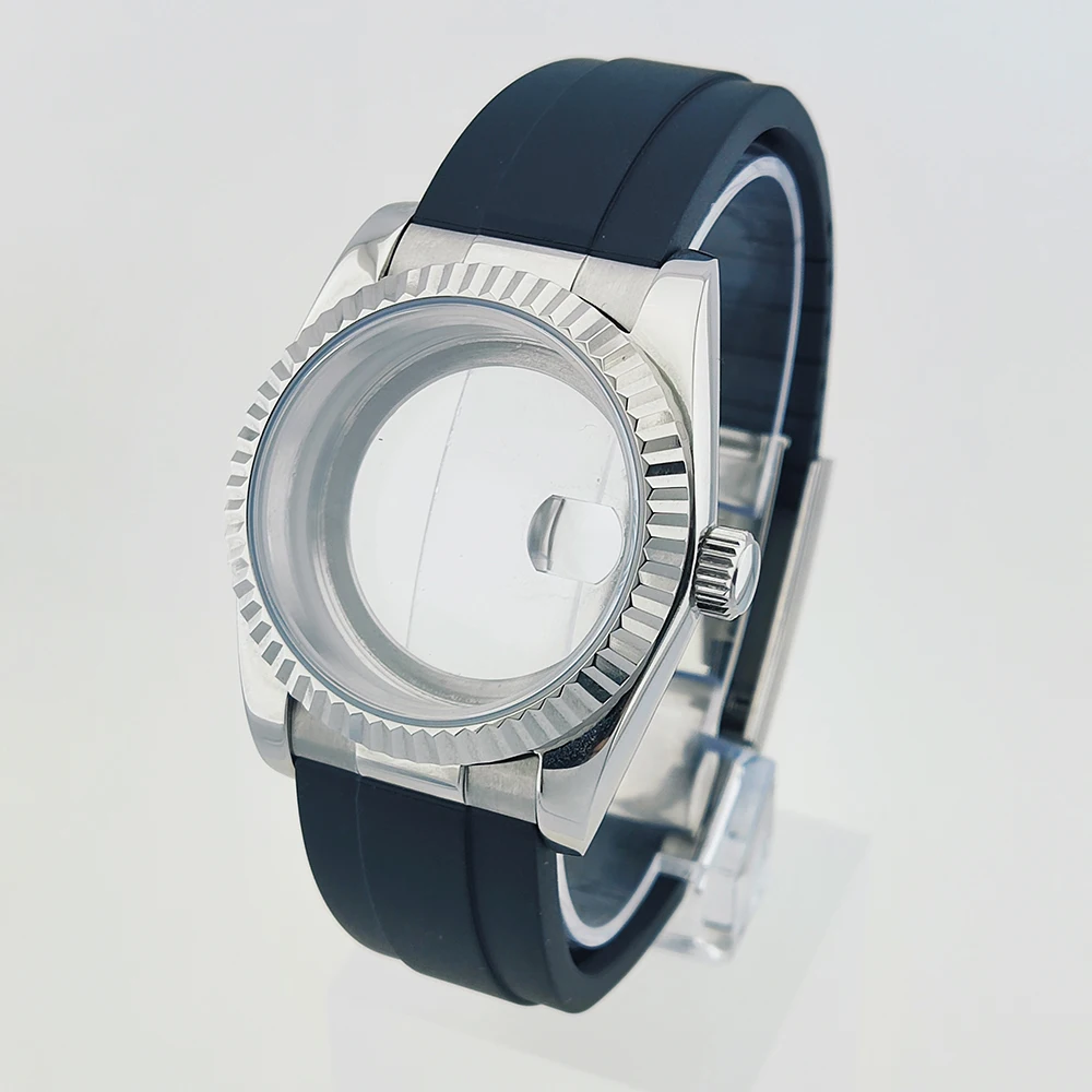 36mm/39mm NH35 Case Watch Case Sapphire Glass For nh35 nh36 Movement Waterproof 28.5mm Dial Rubber Strap Watch Parts
