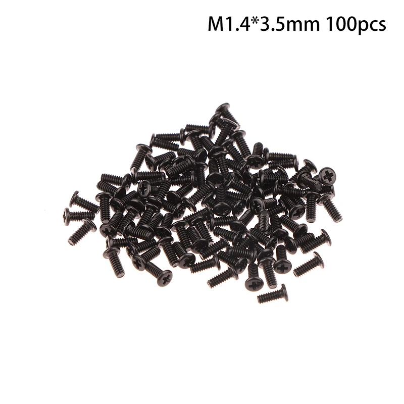 100Pcs/Pack M1.4 2.5MM 3.0MM 3.5MM Screws Flat/Round Head Cross Screws For Electronic Products Glasses Mobile Phone Screws