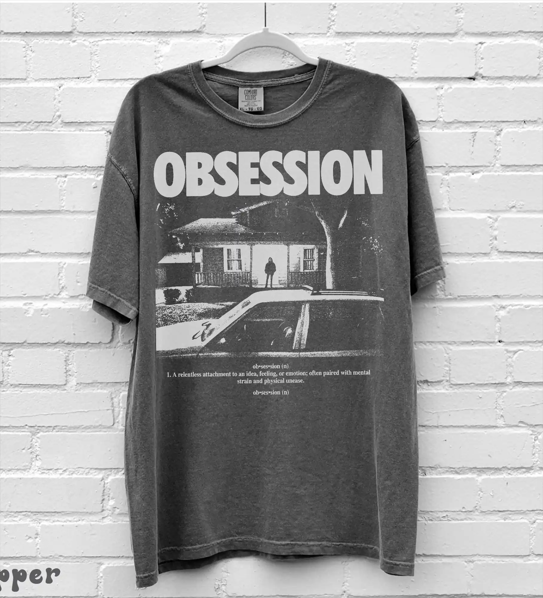 Vintage OBSESSION Movie T-Shirt,   Frowning Nikki Graphic Tee, Gothic Horror Tee