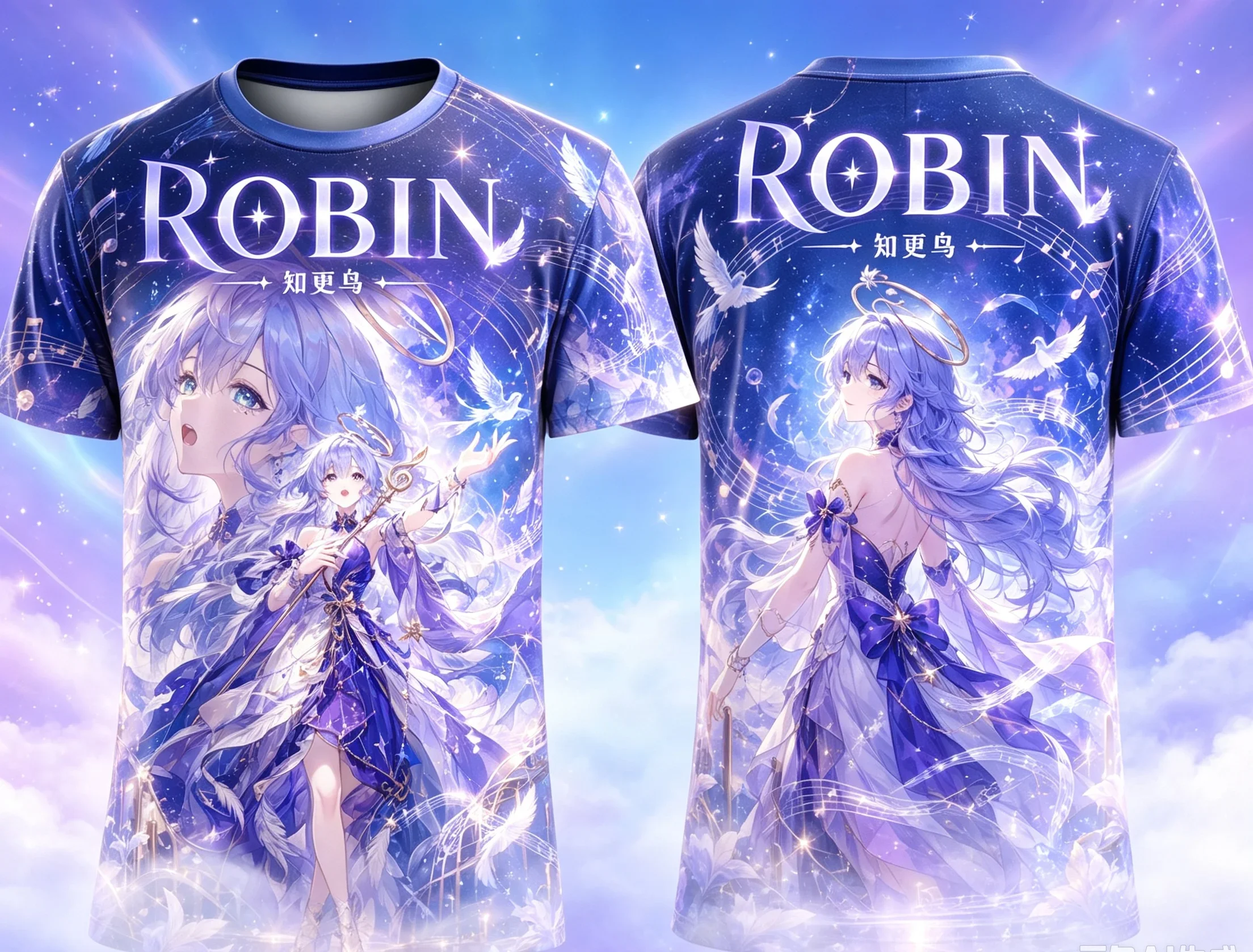 2026 Y2K Robin Star Galaxy Anime Print T‑Shirt Men Women Short‑Sleeve Top Unisex Harajuku Streetwear Casual Tee