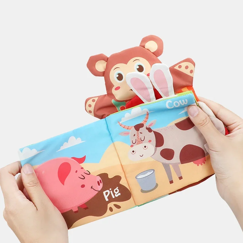 Hand Puppet Fabric Books Newborn Baby Educational Cloth Book Kids Early Learning Develop Cognize Reading Puzzle Book Toys игрушк