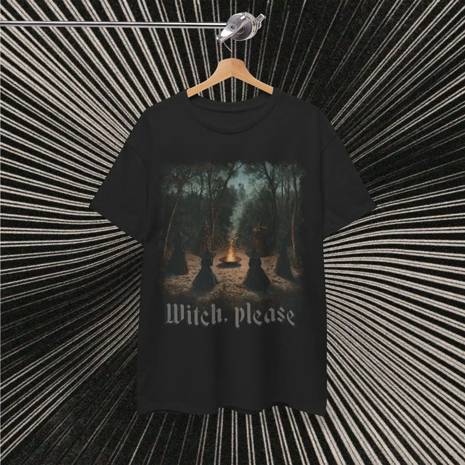 Witch Please Dark Ritual T Shirt Halloween Witchcraft Cotton Gothic Occult Witchy Apparel Top vintage Washed fashion Soft