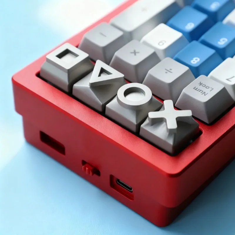 Colorful Gaming Theme Custom Keycaps Metal Material Stylish Design 4 Piece Set for Cross Mechanical Switches Accessory Gift