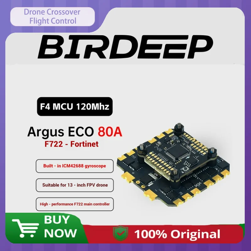 

RC FPV Axisfly ARGUS ECO F722 80A STACK 8S/6S Подходящие аксессуары для управления полетом для 13-дюймового FPV Crossover Drone Boy DIY Gift