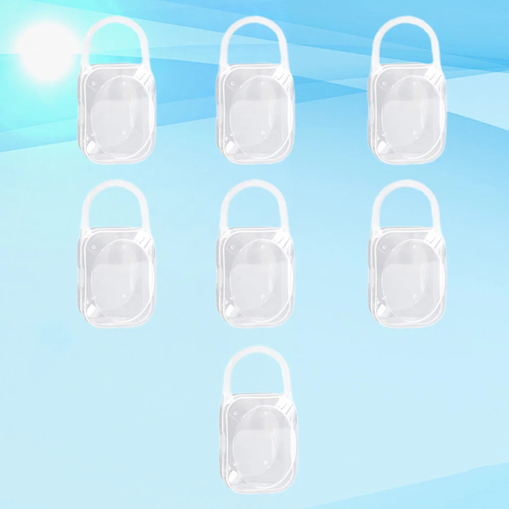 

7 шт., коробка для хранения детской соски, портативный пылезащитный держатель, контейнер для младенцев, защитный чехол для маленьких детских аксессуаров