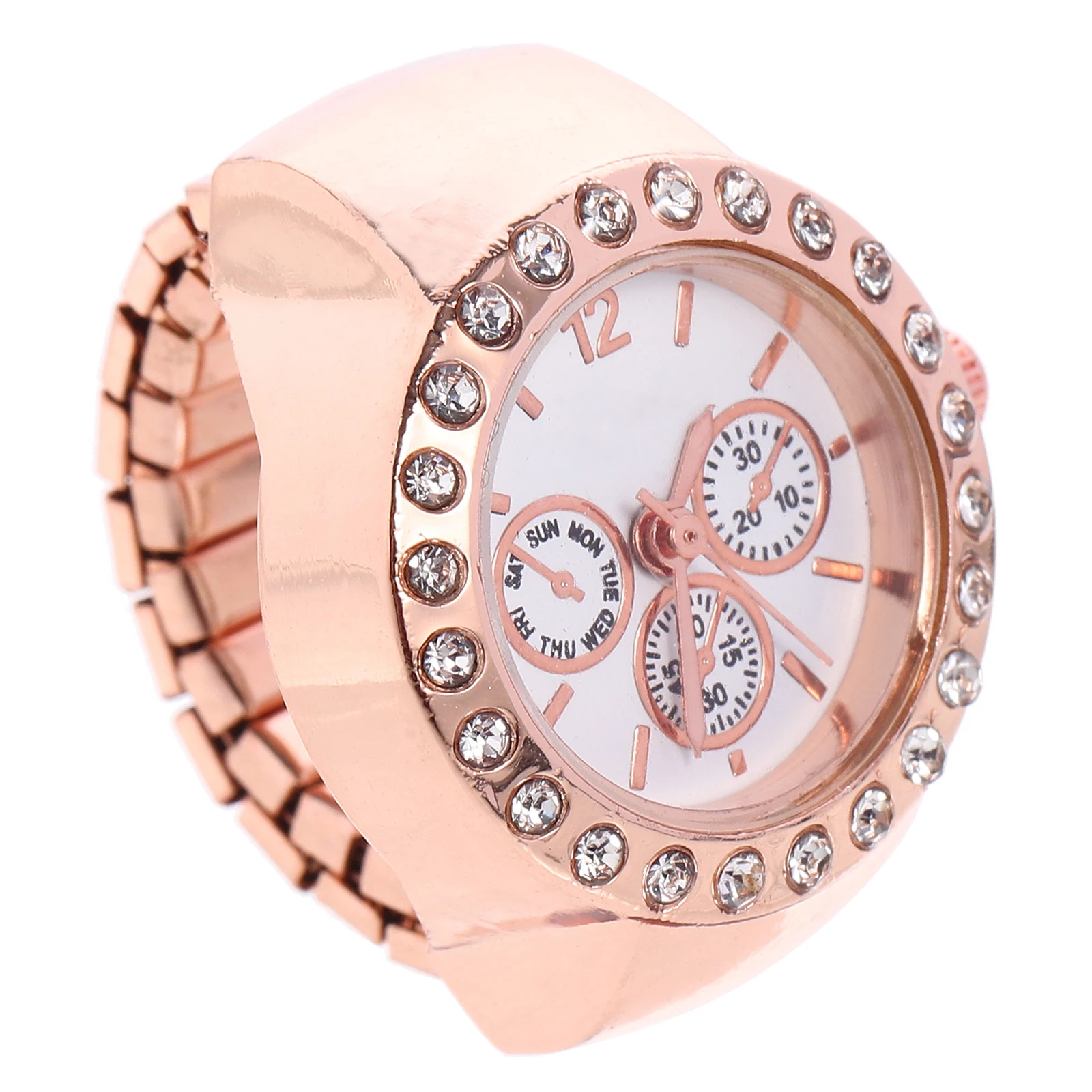 

Three-eyed Ring Watch Finger Watches Women Rings Fashion Stylish Glass Quartz Nurse