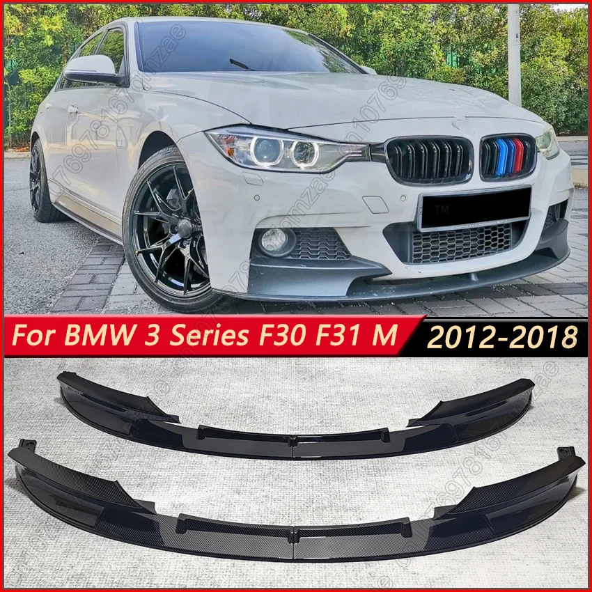 Carbon Look Front Bumper Lip For BMW 3 Series F30 F31 328i 330i 335i 340i 320d 330d M-Sport 2012-2018  Front Bumper Lip Splitter