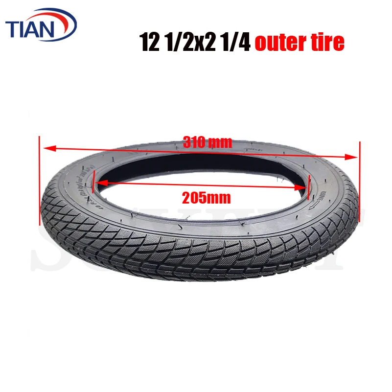 12 Inch Tire 12 1/2 X 2 1/4 ( 62-203 ) Fits Many Gas Electric Scooters and E-Bike 12 1/2X2 1/4 Wheel Tyre Inner Tube image 3