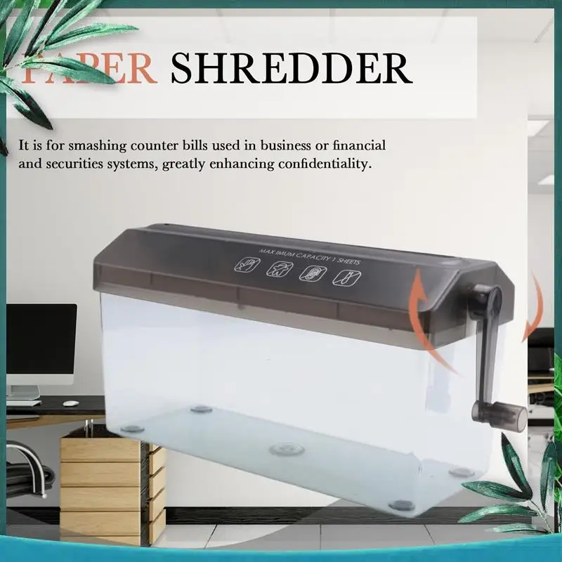 (NEW) Paper Shredder Desktop Manual Mini Hand Cutting Tool A4 Machine Documents Crusher For Home