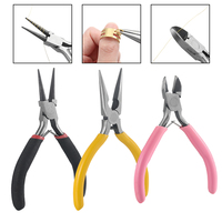 3pcs/Set 3 Styles Jewelry Pliers Tools Kit Needle Round Nose Pliers Diagonal Plier for DIY Jewelry Making Repair Tool Supplies