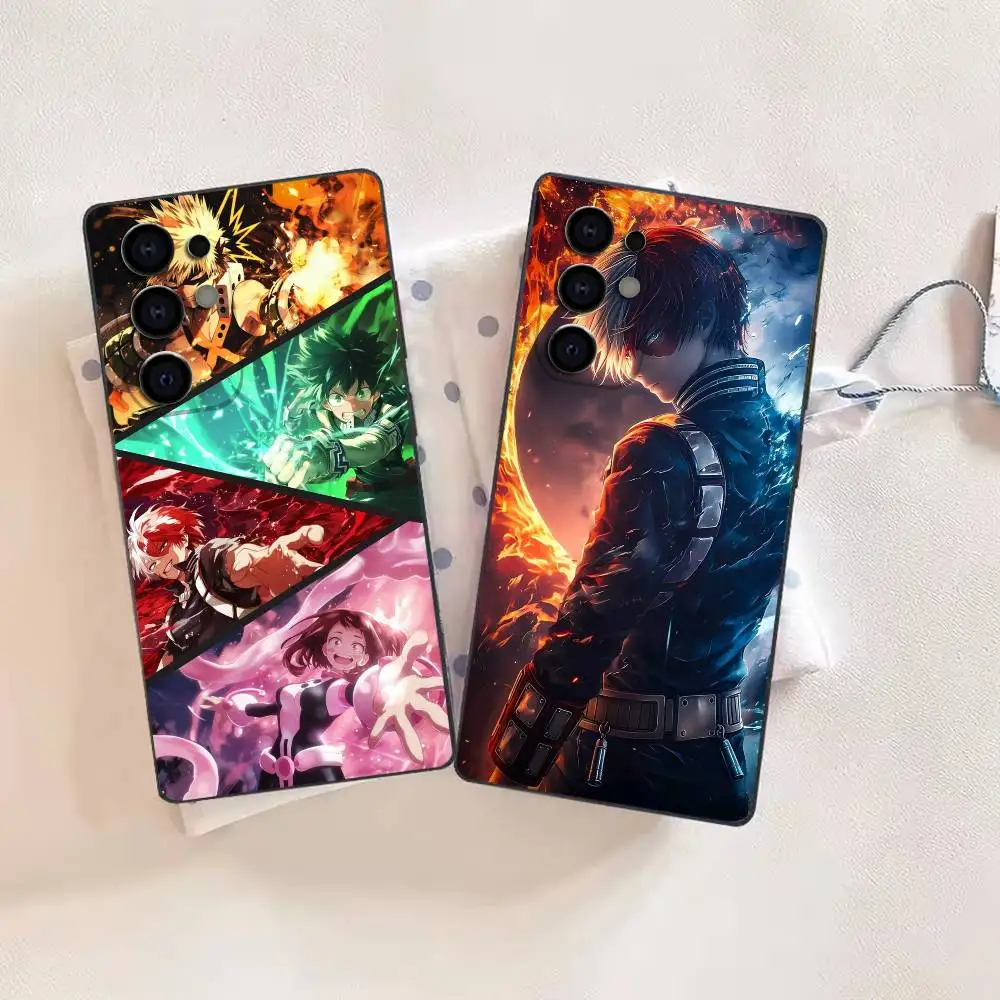 Funda de teléfono eku Shouto Hero A-Academi para Samsung S26,25,24,21,22,21,20,10,9,8,7,6,Ultra,Plus,Fe, Lite, color negro