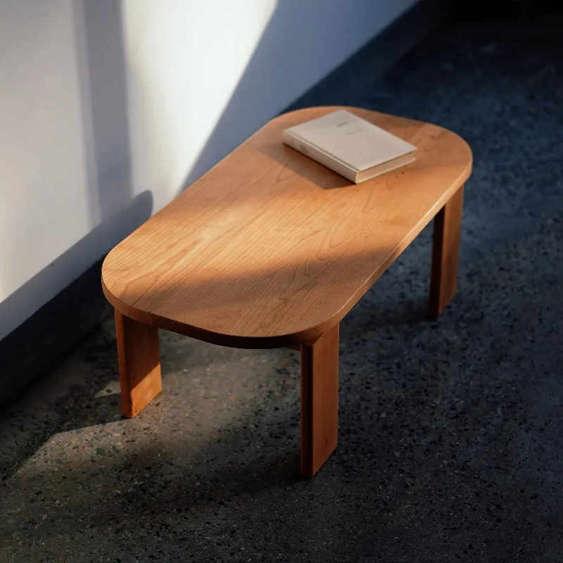 

Tatami coffee table natural cherry wood oval sofa table