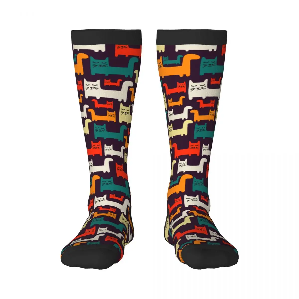 

Knee Long Stocking Colorful Cats Adult Socks Stockings