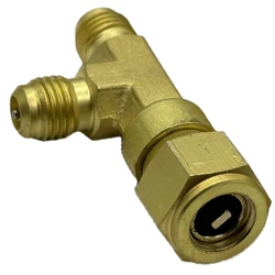 Schrader swivel TEE with nut and depressor is nice design for pressure transmitter & cartridge pressure switch in refrigeration