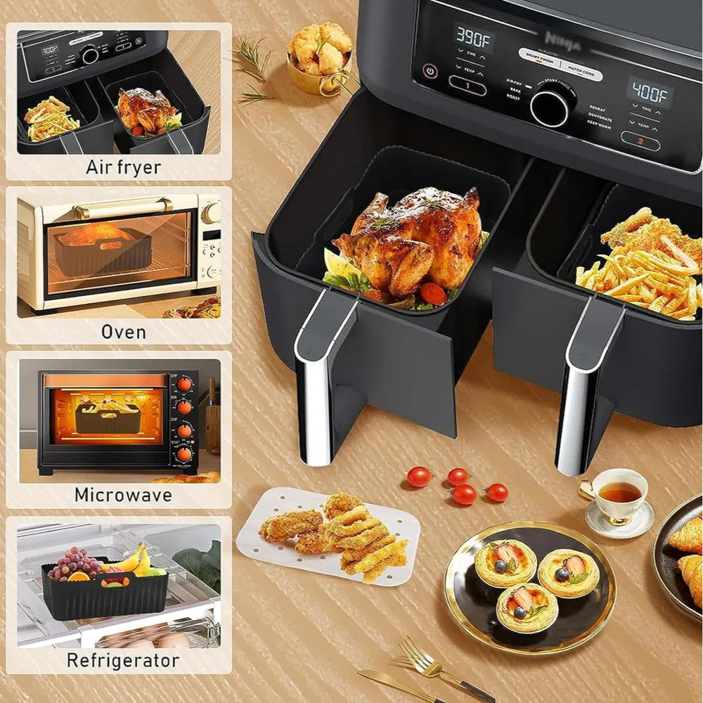 Air Fryer Accessories For Cosori Gowise Phillips Ninja Cozyna Airfryer Cake Barrel Pizza Pan Cupcake Pan Oven Mitts Skewer Rack